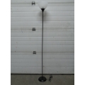Pair of Black 72 in. Floor Lamps w Frosted Shades